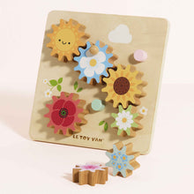Load image into Gallery viewer, Wooden puzzle with colorful floral shapes on a beige background, featuring the Le Toy Van brand.
