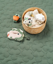 Load image into Gallery viewer, A collection of Done by Deer toys with a basket on a green textured surface.

