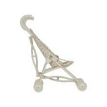 Load image into Gallery viewer, White baby stroller with floral pattern on a white background
