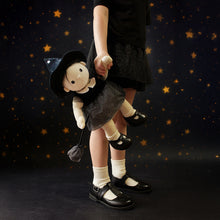 Load image into Gallery viewer, Wendy witch ollie ella doll dressed as a witch with a broom in a girls hand

