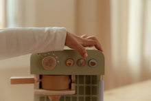 Load image into Gallery viewer, boy playing with Little dutch wooden coffee machine
