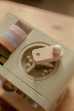 Load image into Gallery viewer, boy playing with Little dutch wooden coffee machine coffee grinder

