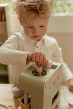 Load image into Gallery viewer, boy playing with Little dutch wooden coffee machine
