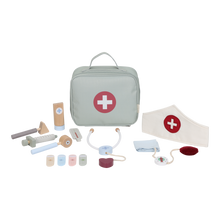 Load image into Gallery viewer, Children's toy medical kit with a doctor bag, bandage, and various medical tools .
