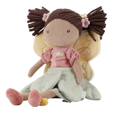 Load image into Gallery viewer, Little Dutch Fairy Garden Evi Plush toy with a girl wearing a pink shirt and green skirt on a white background
