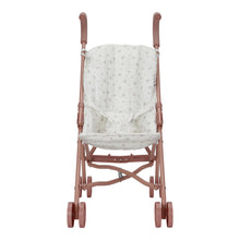 Load image into Gallery viewer, Pink doll stroller with a white cushion on a white background
