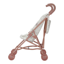 Load image into Gallery viewer, Pink baby stroller with white canopy on a white background
