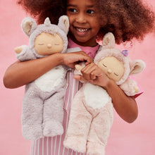 Load image into Gallery viewer, girl playing with Cozy Dinkum Doll - Unicorn - Sweetpea - Lilac
