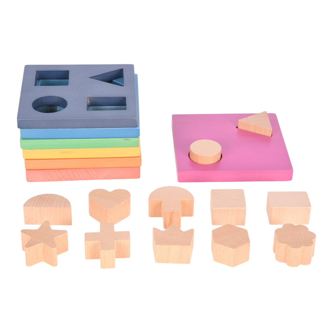 TickiT Rainbow Wooden Shaped Stacker