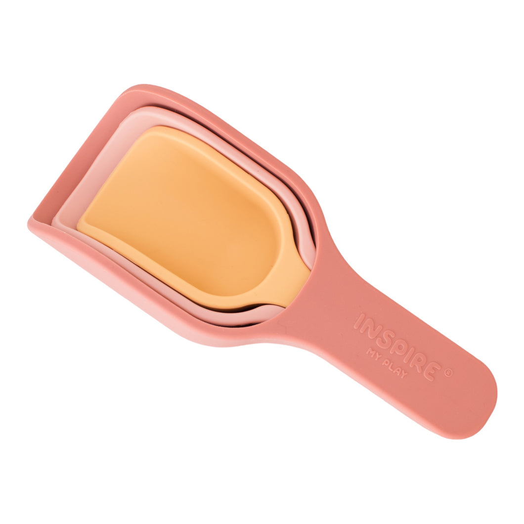 Play Tray Coral, Pink and Yellow Nesting Scoop Set