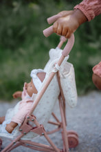 Load image into Gallery viewer, Metal Doll Stroller - White with Flowers
