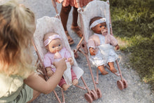 Load image into Gallery viewer, Metal Doll Stroller - White with Flowers
