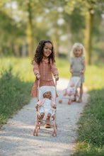 Load image into Gallery viewer, Metal Doll Stroller - White with Flowers
