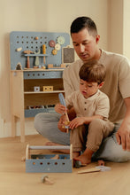 Load image into Gallery viewer, boy and his dad with little dutch workbench tools
