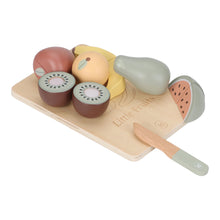 Load image into Gallery viewer, Toy fruit set with a cutting board and knife on a white background
