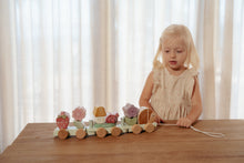Load image into Gallery viewer, Girl playing with Fairy Garden Hedgehog Stacking Train
