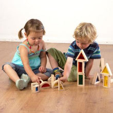 Load image into Gallery viewer, Rainbow Block Set Wooden TickiT Stacking Shapes Shape Sensory Hand eye coordination educational Construction Colour Blocks Balancing
