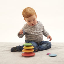 Load image into Gallery viewer, Rainbow Wooden Buttons TickiT Stacking Shapes Sensory Rainbow educational Disk Disc Construction Colour button Balancing
