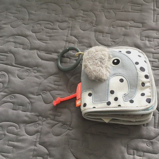 Toy  Touch  Textured  Texture  Tags  stroller  Sounds  Sound  Sensory  Pram  Play  Noisy  Noise  Mirror  Labels  Grasp  educational Done by Deer Book Baby Animals Activity Book Elphee Grey Good Little Egg