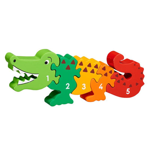 Wooden toys, educational toys, preschool toys, colours, counting, animals, jigsaw, shape sorter, learning, learning through play, pre school, toddler toys, jigsaw wooden pieces numbered 1-5. Children count crocodile. puzzle develop skills: Concentration and persistence Fine motor skills Hand eye coordination Logical thinking Matching and sorting Numeracy skills Problem solving skills Sense of achievement Shape and colour recognition fair trade Lanka Kade Good Little Egg