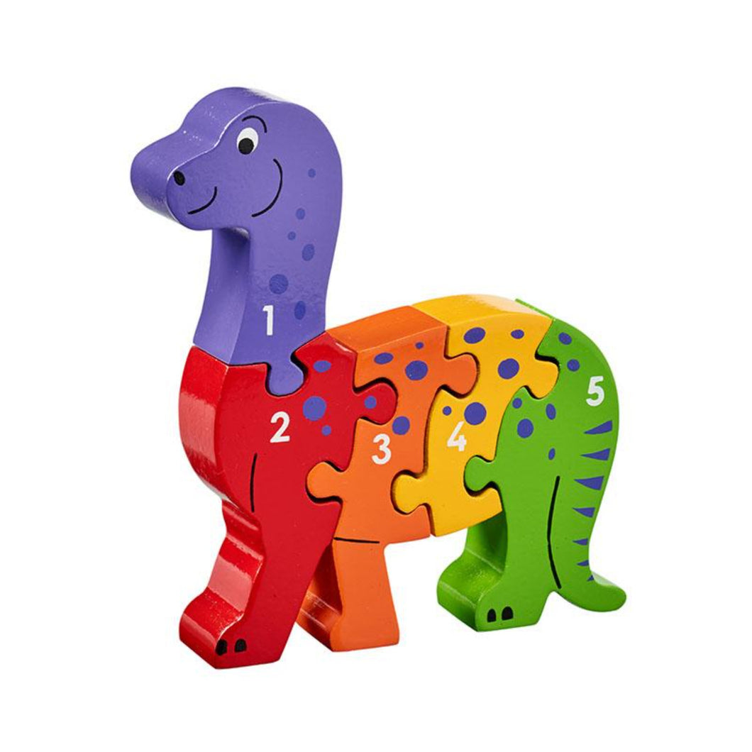 Dinosaur 1-5 Jigsaw Wooden toys, educational toys, preschool toys, colours, counting, animals, jigsaw, shape sorter, learning, learning through play, pre school, toddler toys, jigsaw wooden pieces numbered 1-5. Children count. puzzle develop skills: Concentration and persistence Fine motor skills Hand eye coordination Logical thinking Matching and sorting Numeracy skills Problem solving skills Sense of achievement Shape and colour recognition fair trade Lanka Kade Good Little Egg