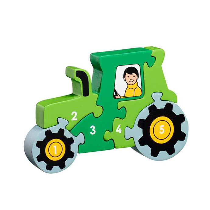Tractor 1-5 Jigsaw Wooden toys, educational toys, preschool toys, colours, counting, animals, jigsaw, shape sorter, learning, learning through play, pre school, toddler toys, jigsaw wooden pieces numbered 1-5. Children count. puzzle develop skills: Concentration and persistence Fine motor skills Hand eye coordination Logical thinking Matching and sorting Numeracy skills Problem solving skills Sense of achievement Shape and colour recognition fair trade Lanka Kade Good Little Egg