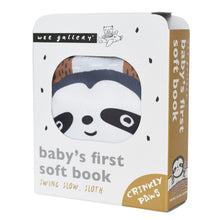 Load image into Gallery viewer, Wee Gallery Swing Slow Sloth Baby first soft book
