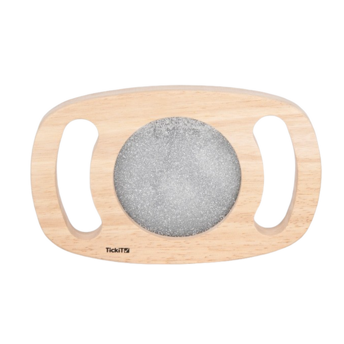 TickiT Easy Hold Glitter Panel silver wooden sensory