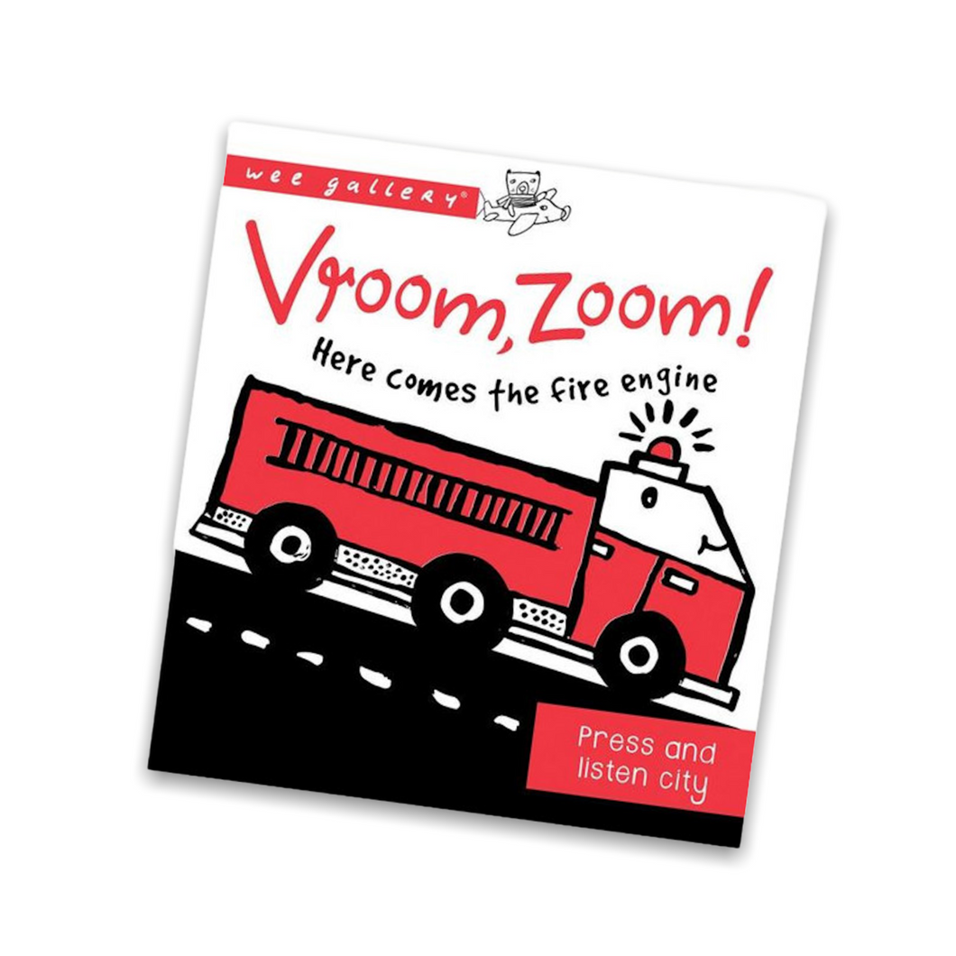 Sound Book Vroom,Zoom! Wee Gallery Sound Sensory Noisy Noise educational Book Black and white Animals