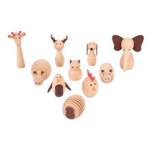 Load image into Gallery viewer, Wooden Animal Friends
