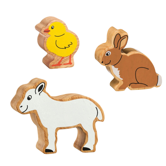 Lanka Kade Chick Lanka Kade Lamb Lanka Kade Rabbit Colour recognition Fine motor skills Hand eye coordination Imaginative play Language development Open-ended play Sorting and sense of order Spatial awareness Storytelling skills Wooden animals wooden animal set  Lanka Kade  colours counting  wooden toys  educational toys learning through play animals learning toddler toys Good little Egg Easter gift Easter present 