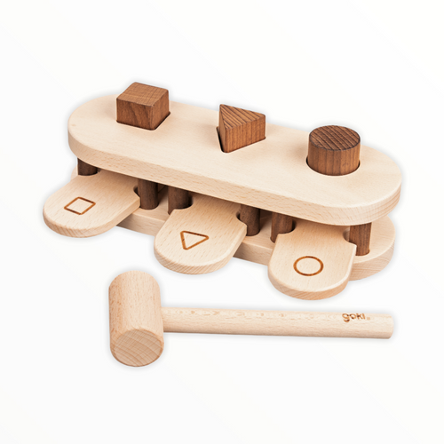 Hammer Bench, Goli Nature Wooden  Toy  Hand eye coordination  hand eye co-ordination  Hammer Bench  Hammer  Goki  educational  Bench 58681 Good Little Egg