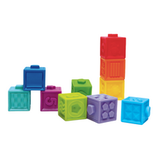 Load image into Gallery viewer, Textured Pop Blocks Touch Textured Texture Stacking Shapes Shape set Sensory Number Edushape educational Colour Blocks Balancing
