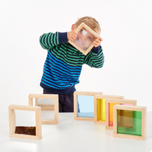 Load image into Gallery viewer, Sensory Block Set Wooden Touch TickiT Sound Shape Sensory Sand Glitter Filled educational Construction Colour Blocks Beads Sensory Squares mirror magnifying glass concave mirror learning colours 5060138826731 sensory squares Tick it Tickit
