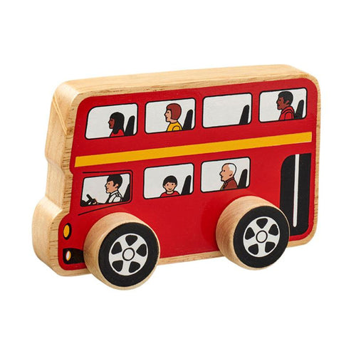 Double Decker Bus Push Along Wooden toys, educational toys, preschool toys, colours, counting, animals, jigsaw, shape sorter, learning, learning through play, pre school, toddler toys, jigsaw wooden pieces numbered 1-5. Children count . puzzle develop skills: Concentration and persistence Fine motor skills Hand eye coordination Logical thinking Matching and sorting Numeracy skills Problem solving skills Sense of achievement Shape and colour recognition fair trade Lanka Kade Good Little Egg