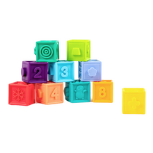 Load image into Gallery viewer, Textured Pop Blocks Touch Textured Texture Stacking Shapes Shape set Sensory Number Edushape educational Colour Blocks Balancing
