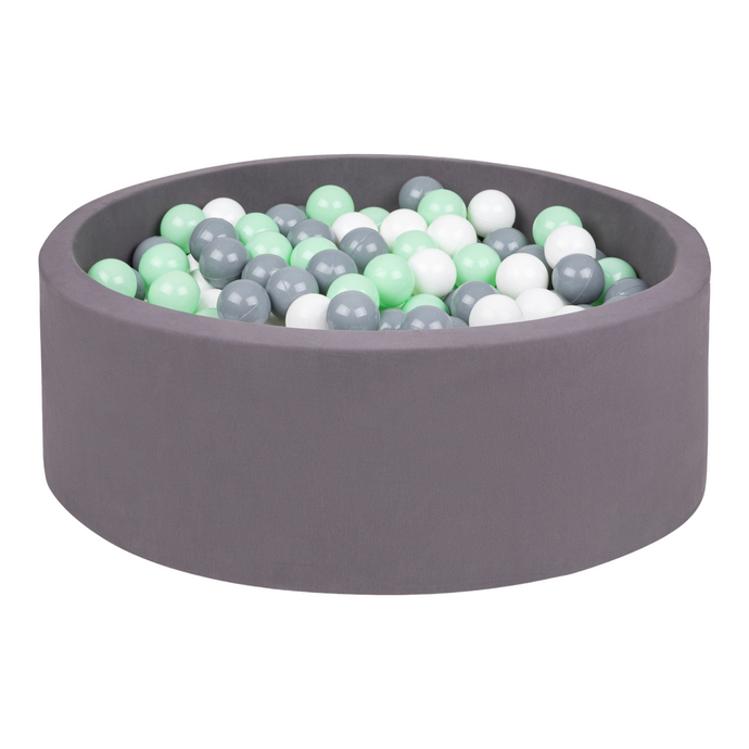 Ball Pit with Grey, Mint and White Balls