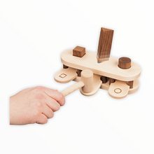 Load image into Gallery viewer, Hammer Bench, Goli Nature Wooden  Toy  Hand eye coordination  hand eye co-ordination  Hammer Bench  Hammer  Goki  educational  Bench 58681 Good Little Egg

