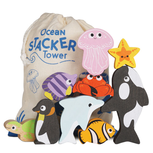 Le Toy Van Ocean Stacking Animals and Bag
