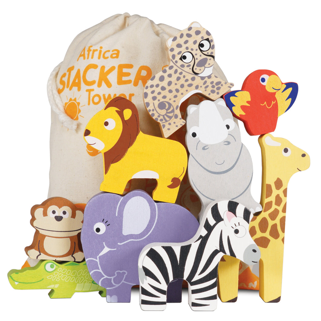 Le Toy Van African Stacking Animals and Bag