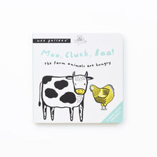Load image into Gallery viewer, Sound Book Moo Cluck, Baa! Wee Gallery Sound Sensory Noisy Noise educational Book Black and white Animals
