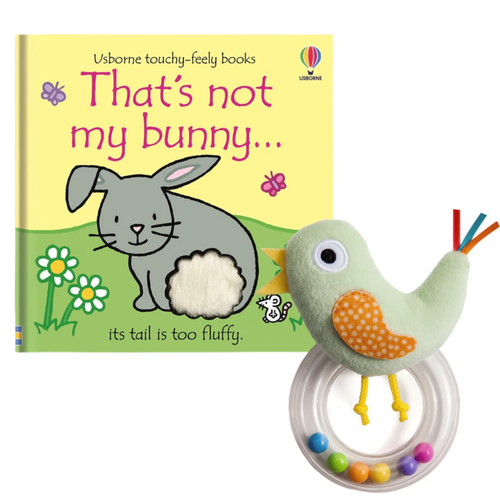 Usborne touchy feely book Thats not my bunny book Taf Toys Cheeky Chick Rattle